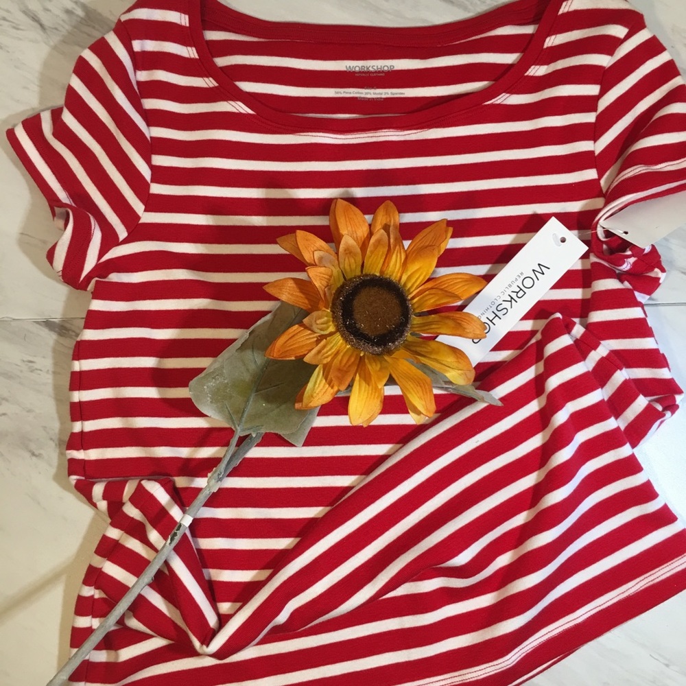 Workshop republic clothing red and white stripes